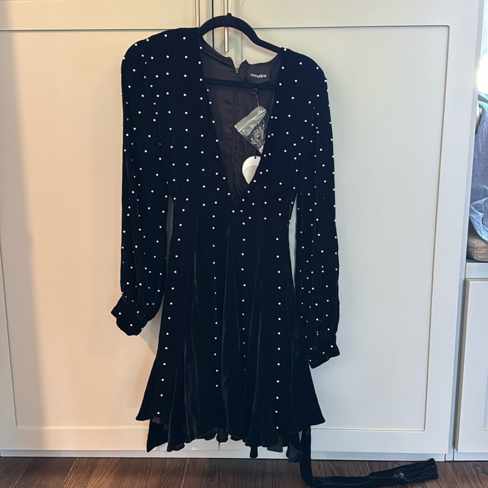 Retrofete Velvet and Pearl dress